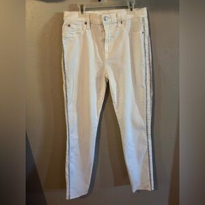 7 For All Mankind White Jeans with Silver Accent
